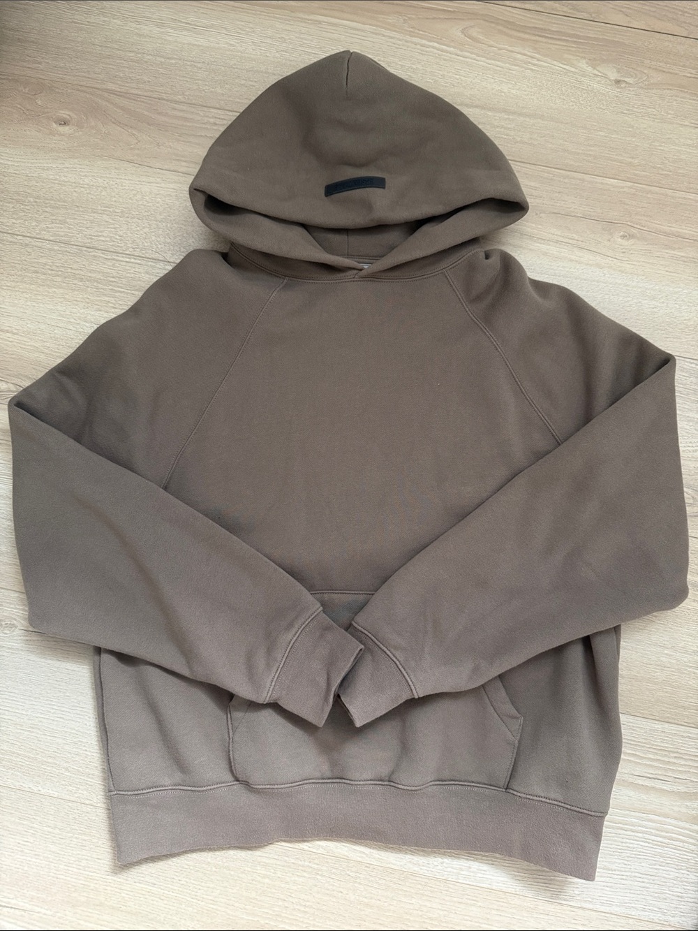 Essentials Fear of God taupe fleece hoodie XS